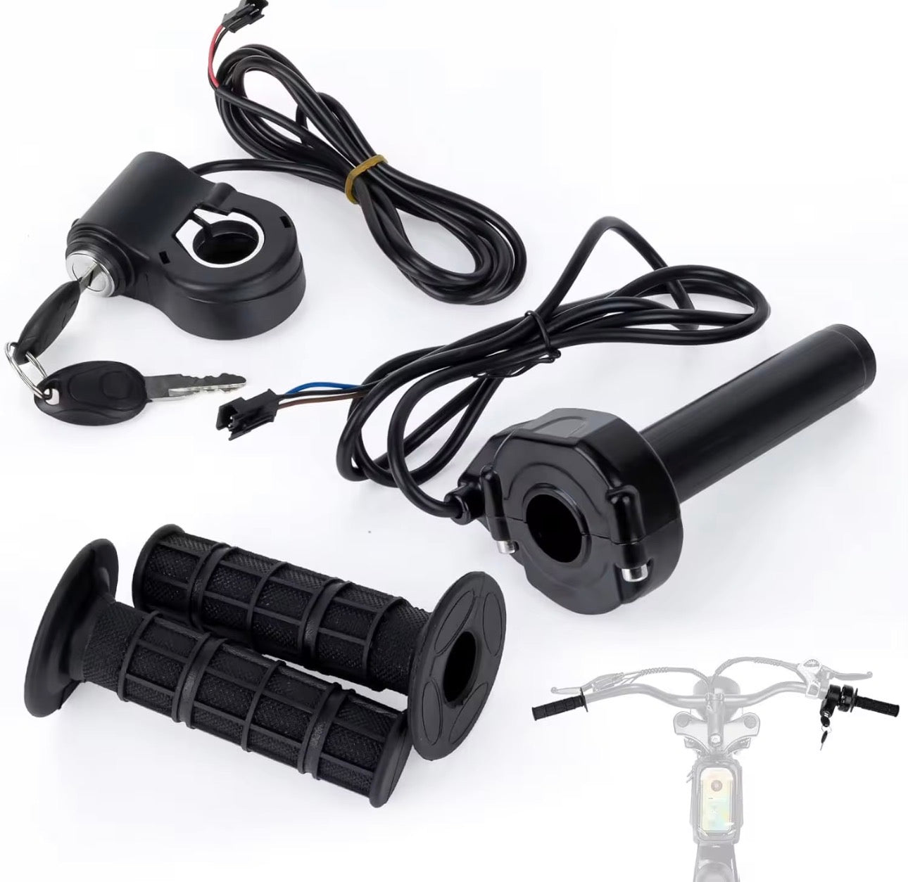 Full Twist SurRon-Style Throttle With Key Ignition and Handle Grip for Ridstar Q20/Q20Pro/H20 Electric bike